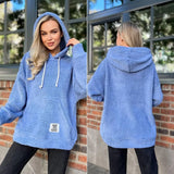 New Flannel Loose Hooded Long-Sleeved Woolen