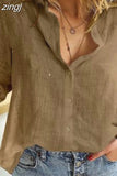 Fashion Cotton Linen Blouse Women Casual Vintage Buttons Long Sleeve Women's Shirts Female Clothing New Blusas