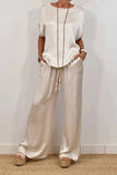 And Summer 2025 New Trendy Loose Shirt Broad Leg Trousers Casual