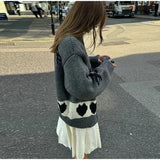 Bow Printed Knitted Cardigan- Outfit
