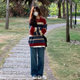Zingj Joker Sweater Autumn Winter New Hong Kong Flavor Retro Chic Korean Languid Lazy College Inside The