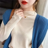 Zingj Collar Bottomed Sweater Women's Long-Sleeved Autumn And Winter Sweaters Wear Loose Knitted Blouses In Thin