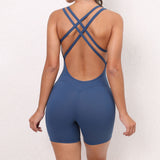 Zingj Honey Peach Hip Without Embarrassment Line Yoga Fitness Jumpsuit Show Back Up Hip Sports Jumpsuit Dancing Woman-Outfit