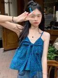Camis Women M-4XL Girlish Crop Tops Bow Sweet Casual Summer All-match Chic Sleeveless Korean Style Tender Fashion