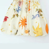 Spring Print Loose Mini Suspender Dress