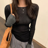 Version Of Chic Round Neck, Coloured Sleeves, Knitted Sweater, Autumn And Winter, A New Slim, Thin, Underwear