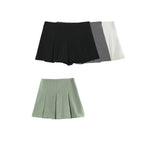 New Autumn 2023 Women's Dress High Waist Wide Pleated Skirt Shows Thin Miniskirt