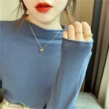 Zingj Collar Bottomed Sweater Women's Long-Sleeved Autumn And Winter Sweaters Wear Loose Knitted Blouses In Thin