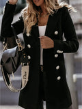 Zingj Wise Style Autumn And Winter Long Sleeve Suit Collar Double Breasted Girl Coat Coat