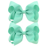 4'' Cute Solid Grosgrain Ribbon Bowknot Hair Clips For Girls Handmade Hairpins Barrettes Headwear Kids Hair