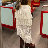 Zingj Design Feeling Girl Gentle Wind Short Skirt Summer New Style Lace Splicing Flower