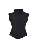 Women Summer Sexy Turtleneck Sleeveless T-Shirts Tops Solid Slim Fit Pullovers Causal Tees Shirts Female Streetwear Basics
