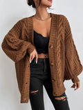 Sweater Lady Retro Style Loose Lantern Sleeve Knitted
