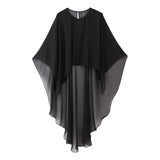 New Pure Color Tulle Asymmetrical Cloak Coat