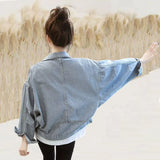 Zingj New Denim Jacket Female Loose Korean Version Of The Retro Web Celebrity Bat Sleeve Student Jacket Fashion-Outfit