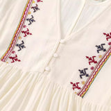 2024 New Street Style V-Collar Stitched Embroidered Short Dress