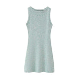 New Sleeveless Knitted Slim Mini Dress