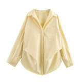 New Bat Sleeve Loose Striped Shirt