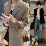 Zingj Jacket Female 2024 Spring And Autumn Net Red New Autumn Dress Korean Version Loose Suit Brown Blazer Jacket