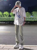 Vintage Jeans Men's 2024 New Loose Straight Tube Ruffian High Street Vibe Trousers Tide Card