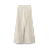 New Spring Embroidery Style Embroidered Loose And High Waist Shows Thin Fashion Pants