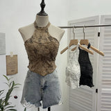 Babes Hanging Neck Slings Slings Tlit Holes Made Old Bare Back Short With Thoracic Tops