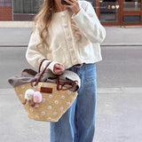 Women's Clothing 2025 Autumn And Winter New Leopard-Print Top Knitted Simple Set-Up