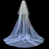 2T Cut Edge Wedding Veil Cover Face Bridal Veils With Comb Cheap Wholesale