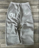 Alphabet Printed Trousers Loose Waistband Men's And Women's Fashion Brand
