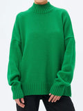 And Winter Half-High Collar Thread Sweater Solid Color Cover Loose Casual