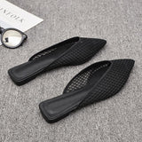 Zingj 2024 New Net Red Pointed Flat Sandals Ins Lazy Man Half Drag Fairy Wind Baotou Muller Women's