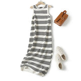 Summer Leisure Commuter Slim Striped Knitted Sleeveless