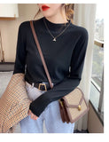 Zingj Version Of The New Autumn And Winter High Elastic Soft Waxy Bottom Shirt Women's Half Turtleneck Sweater Roll Edge Cover With A Thin