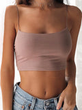 New Fashion Women Sexy Crop Tops Solid Summer Camis Women Casual Tank Tops Vest Sleeveless Crop Tops