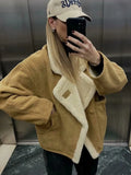 Women's Fashion For Autumn And Winter 2025 Loose Warm Retro Lamb Wool Coat