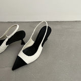 Zingj Summer New ~ Pointed Head Head Color Single Shoes Back Empty Word With High Heel Fine Heel Women's