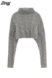 Sweater Women Spring Autumn Solid Simple Cropped All-match Comfortable Fashion Korean Style Leisure Casual Student