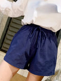 Cotton Women's Shorts Basic Elastic High Waisted Sports Short Pants Women A Line Solid Loose Wide Shorts Student