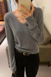 V-Neck Simple Ins Lazy Sweater A New Style Slim In Autumn And Winter Shows Lean Temperament And Wears A Sweater