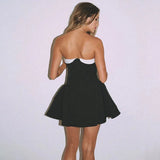 Strapless Upturned Flare Mini Dress- Outfit