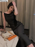 Bodycon Midi Dress Women Backless Summer Sexy Club Dresses Elegant Sleeveless Spaghetti Strap Party