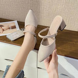 Head With Coarse Heel Cool Slippers Half-Dragging Sandals Women's Summer 2025 New Breathable Cloth