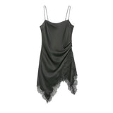 Bare Back Sling Dress Spring New Leisure Wind-Scared Belt Print