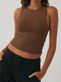 Tight Bottomed Shirt With Round Neck Racerback