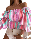 Zingj Style One Word Collar Sexy Fashion Long Sleeve Waist