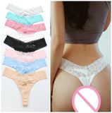 pcs/Lot Plus Size Women's Cotton Panties Underwear Sexy Lace Lingerie Panty Thongs G String Tanga T-back Seamless Female