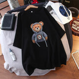 100% cotton cartoon printed short sleeve T-shirt women loose tops Summer streetwear O-neck sweet girls tee shirt