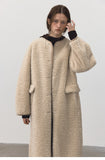 [Daihe] Winter New Leisure Round Collar Single-Breasted Teddy Fur A Body Long Plush Coat H7796-Outfit