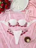 White Patchwork Lingerie Set- Outfit