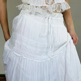 Stitching All Kinds Of Thin Rope Tie White Skirt 2023 Temperament Simple Half Skirt In Early